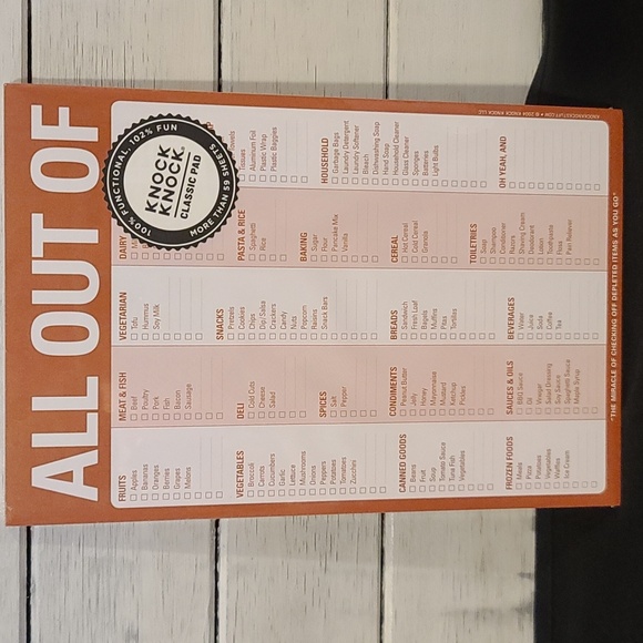 Knock Knock | Office | Grocery List Pad Checklist And Reminder | Poshmark